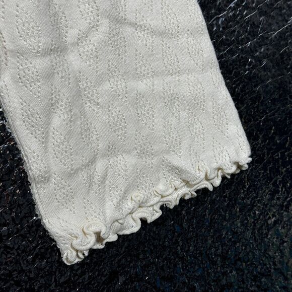 J Jill Womens Ivory Embroidery Long Sleeve Turtleneck Cotton Fringed Pullover XL - Picture 6 of 6